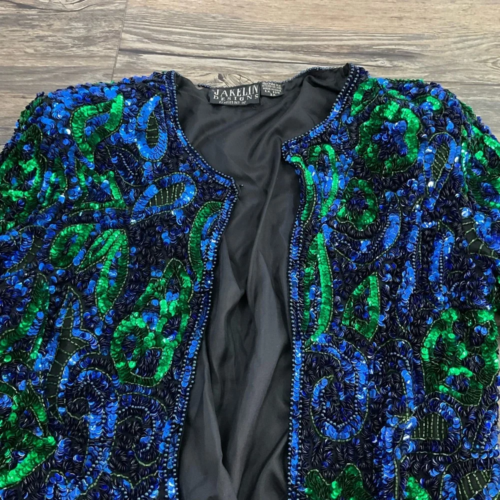 Vintage Jakelin Designs Silk Jacket Sz 2X - Picture 4 of 6